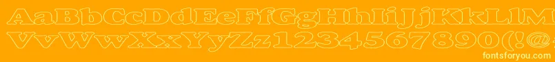 Czcionka AlexussHeavyHollowExpanded – żółte czcionki na pomarańczowym tle