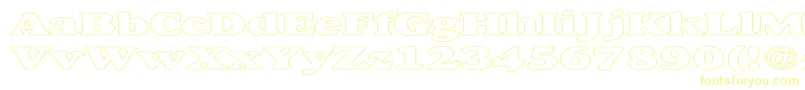AlexussHeavyHollowExpanded-fontti – keltaiset fontit valkoisella taustalla
