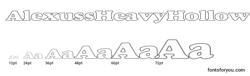 Größen der Schriftart AlexussHeavyHollowExpanded