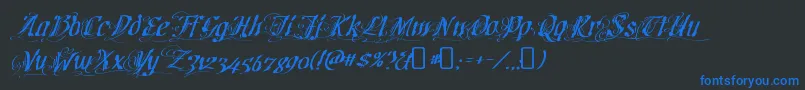 CretinoRegular-Schriftart – Blaue Schriften auf schwarzem Hintergrund