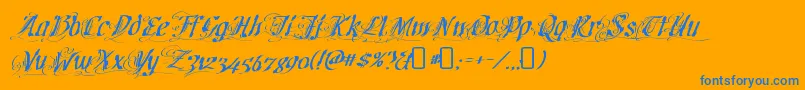 CretinoRegular Font – Blue Fonts on Orange Background