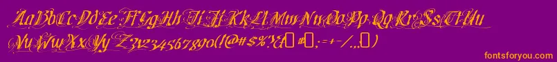 CretinoRegular Font – Orange Fonts on Purple Background