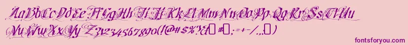 CretinoRegular-Schriftart – Violette Schriften auf rosa Hintergrund