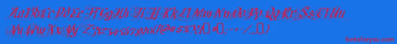 CretinoRegular Font – Red Fonts on Blue Background