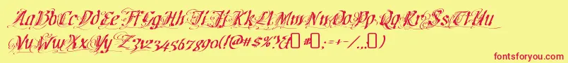 CretinoRegular Font – Red Fonts on Yellow Background