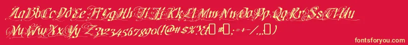 CretinoRegular Font – Yellow Fonts on Red Background