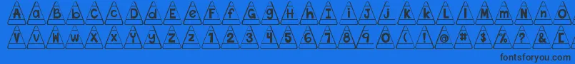 DjbCandyCornFont Font – Black Fonts on Blue Background