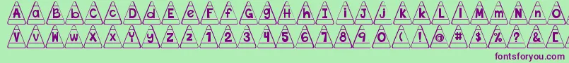 Czcionka DjbCandyCornFont – fioletowe czcionki na zielonym tle