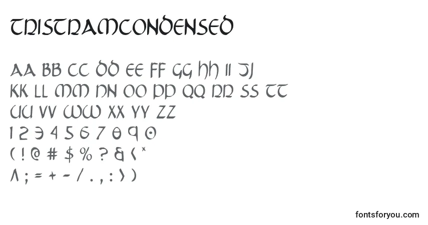 Шрифт TristramCondensed – алфавит, цифры, специальные символы