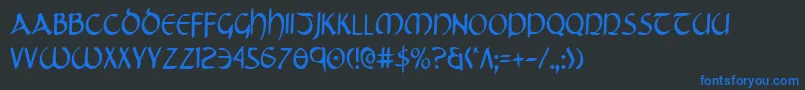 TristramCondensed Font – Blue Fonts on Black Background