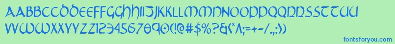 TristramCondensed Font – Blue Fonts on Green Background