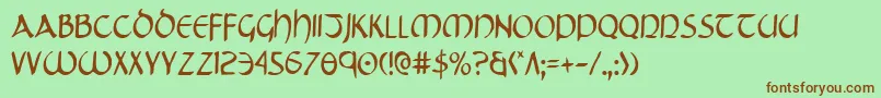 TristramCondensed Font – Brown Fonts on Green Background