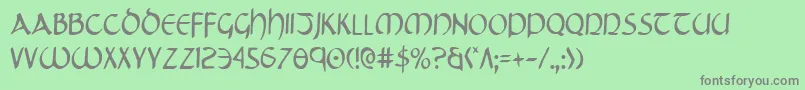 TristramCondensed Font – Gray Fonts on Green Background