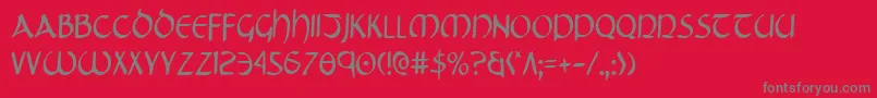 フォントTristramCondensed – 赤い背景に灰色の文字
