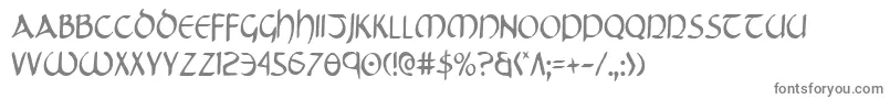 TristramCondensed-fontti – harmaat kirjasimet valkoisella taustalla