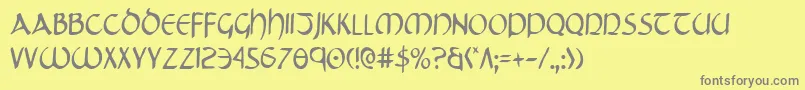 TristramCondensed Font – Gray Fonts on Yellow Background