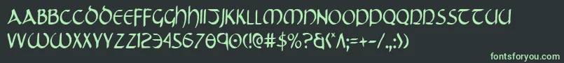 TristramCondensed Font – Green Fonts on Black Background