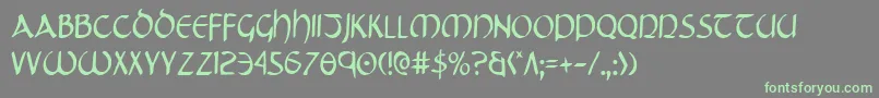 TristramCondensed Font – Green Fonts on Gray Background