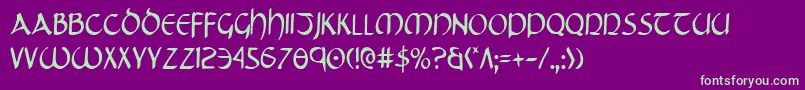 TristramCondensed Font – Green Fonts on Purple Background