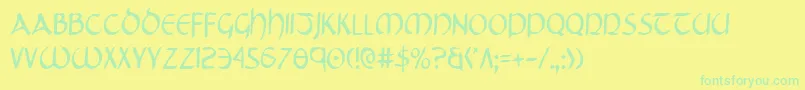 TristramCondensed Font – Green Fonts on Yellow Background
