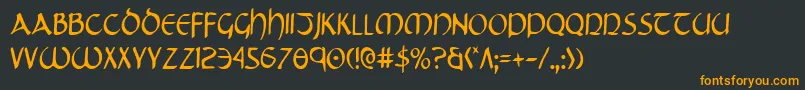TristramCondensed Font – Orange Fonts on Black Background
