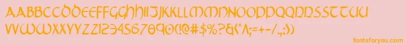TristramCondensed Font – Orange Fonts on Pink Background