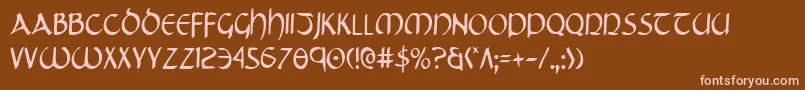 TristramCondensed Font – Pink Fonts on Brown Background