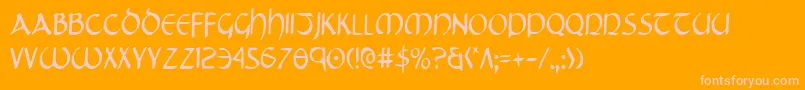 TristramCondensed Font – Pink Fonts on Orange Background