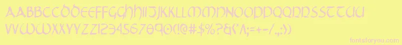 TristramCondensed Font – Pink Fonts on Yellow Background