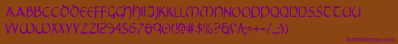 TristramCondensed Font – Purple Fonts on Brown Background