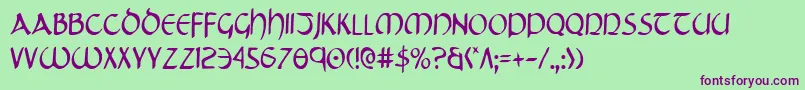 TristramCondensed Font – Purple Fonts on Green Background