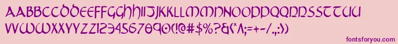 TristramCondensed Font – Purple Fonts on Pink Background