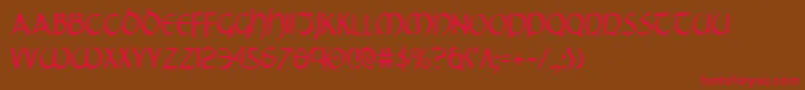 TristramCondensed Font – Red Fonts on Brown Background