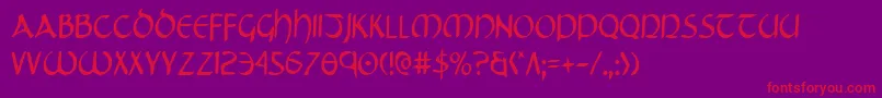 TristramCondensed Font – Red Fonts on Purple Background