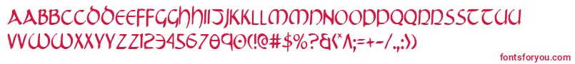 フォントTristramCondensed – 白い背景に赤い文字