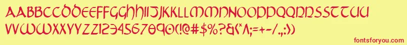 TristramCondensed Font – Red Fonts on Yellow Background