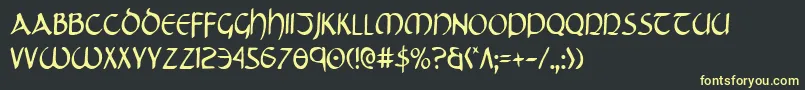 TristramCondensed Font – Yellow Fonts on Black Background