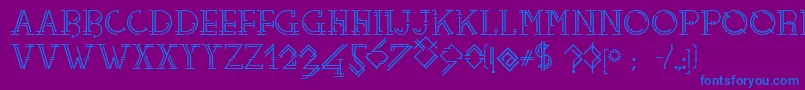 Telefono Font – Blue Fonts on Purple Background