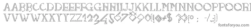 フォントTelefono – 白い背景に灰色の文字