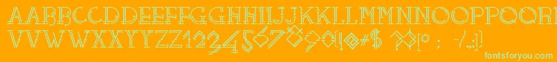 Telefono Font – Green Fonts on Orange Background