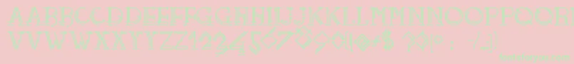 Telefono Font – Green Fonts on Pink Background