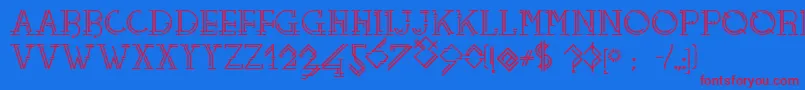 Telefono Font – Red Fonts on Blue Background
