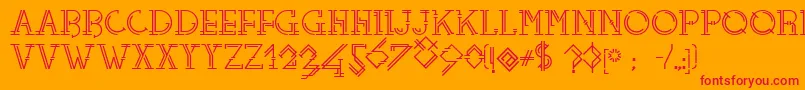 Telefono Font – Red Fonts on Orange Background