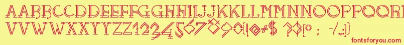 Telefono Font – Red Fonts on Yellow Background