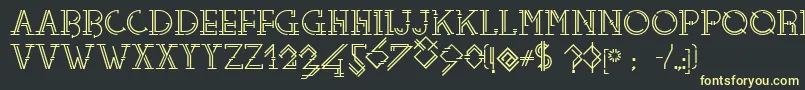フォントTelefono – 黒い背景に黄色の文字