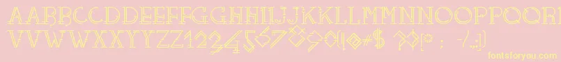 Telefono Font – Yellow Fonts on Pink Background