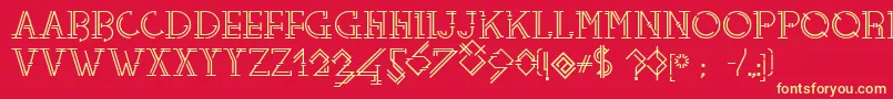 Telefono Font – Yellow Fonts on Red Background