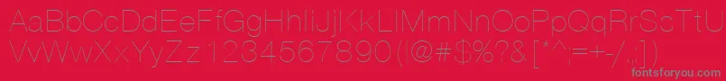 VantaThinPlain Font – Gray Fonts on Red Background