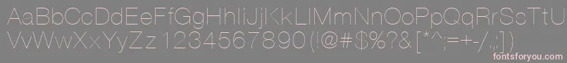 VantaThinPlain-Schriftart – Rosa Schriften auf grauem Hintergrund