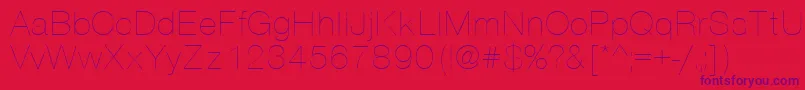 VantaThinPlain Font – Purple Fonts on Red Background